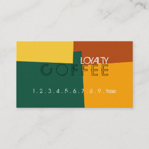 Loyalty Coffee Punch Retro Color Pattern #10 Card