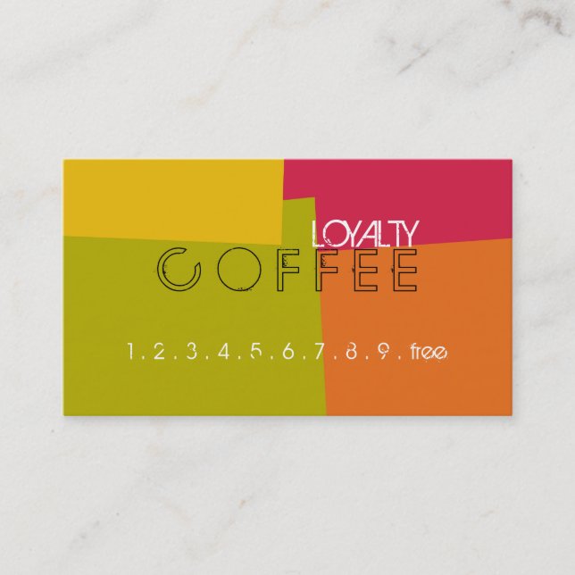 Loyalty Coffee Punch Retro Color Pattern #12 Card (Front)