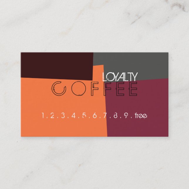 Loyalty Coffee Punch Retro Color Pattern #5 Card (Front)