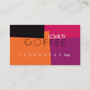 Loyalty Coffee Punch Retro Color Pattern #9 Card