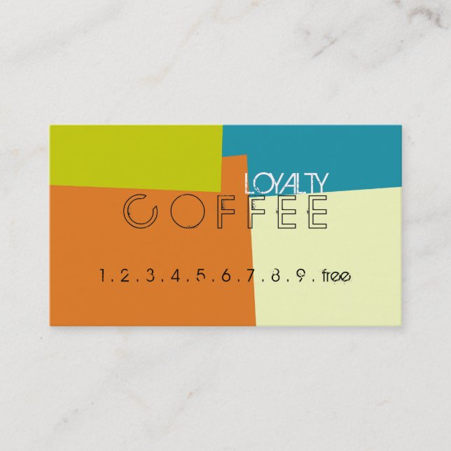 Loyalty Coffee Punch Retro Color Pattern Card (Front)