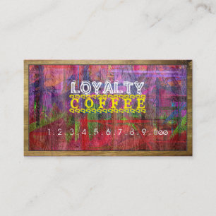 Loyalty Coffee Punch Retro Color Wood #12 Card