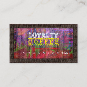 Loyalty Coffee Punch Retro Color Wood #16 Card