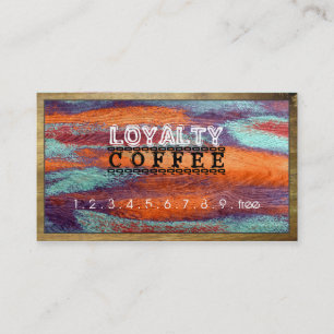 Loyalty Coffee Punch Retro Color Wood #2 Card