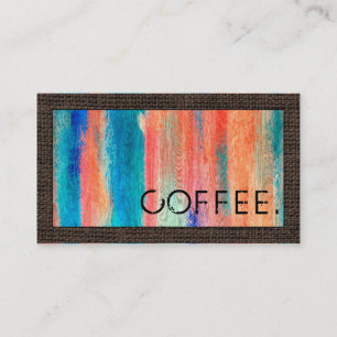 Loyalty Coffee Punch Retro Color Wood Look #8 Card