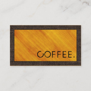 Loyalty Coffee Punch Wood Look Modern Burlap #7 Card