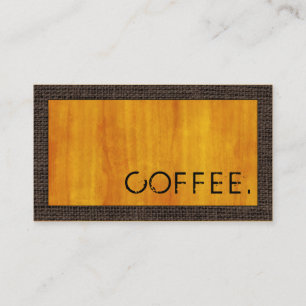 Loyalty Coffee Punch Wood Look Modern Burlap #8 Card