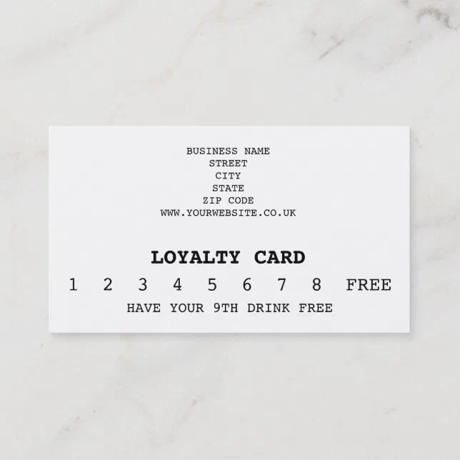 Loyalty Coffee Shop Card with Bean Logo | Zazzle