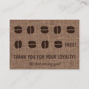Loyalty Coffee Shop Latte Mug Beans Brown Art  Business Card