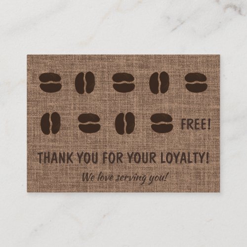 Loyalty Coffee Shop Latte Mug Beans Brown Art  Business Card