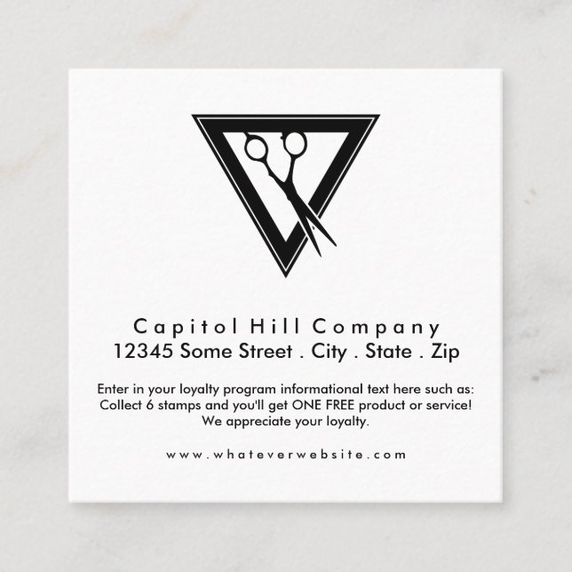 loyalty hair scissors square card (Front)