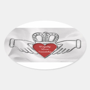 Loyalty Love Friendship Claddagh Oval Stickers