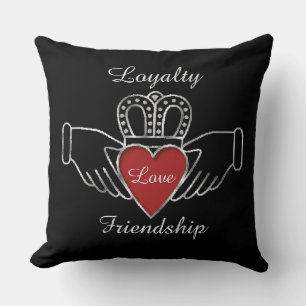 Loyalty Love Friendship Claddagh Throw Pillow