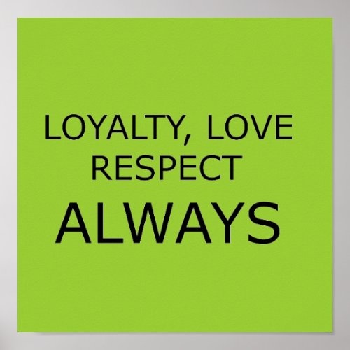 LOYALTY LOVE RESPECT CHARACTER ATTITUDE FOUNDATION POSTER
