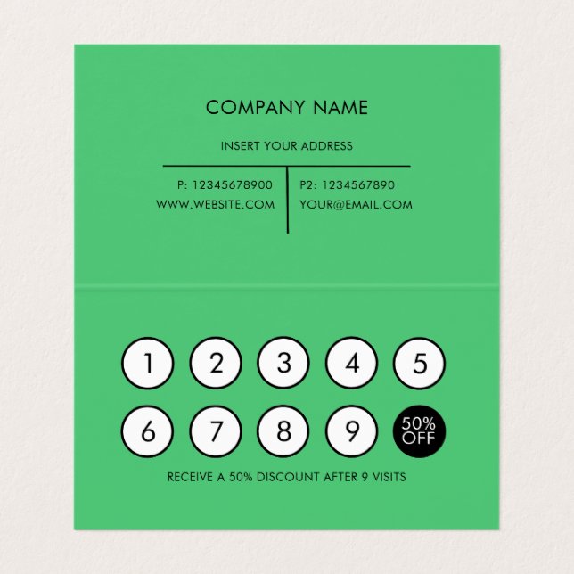 Loyalty Modern Minimalist Emerald Business Card (Inside Unfolded)