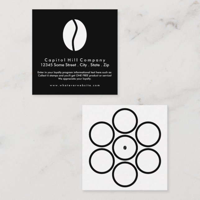 loyalty program coffee square card (Front/Back)