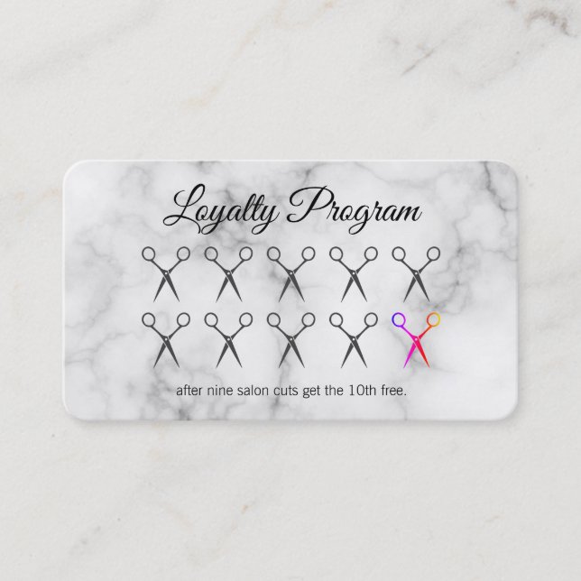 Loyalty Program Stylist Marble Card (Front)