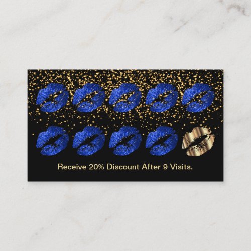 Loyalty Punch Card _ Blue Glitter and Gold