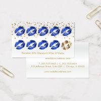 Loyalty Punch Card - Blue Glitter and Gold 2