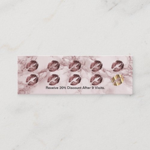 Loyalty Punch Card _ Dark Rose Glitter and Marble