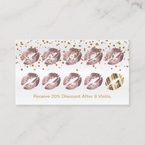 Loyalty Punch Card _Dusty Rose Glitter and Gold 2