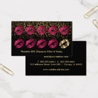 Loyalty Punch Card - Hot Pink Glitter and Gold