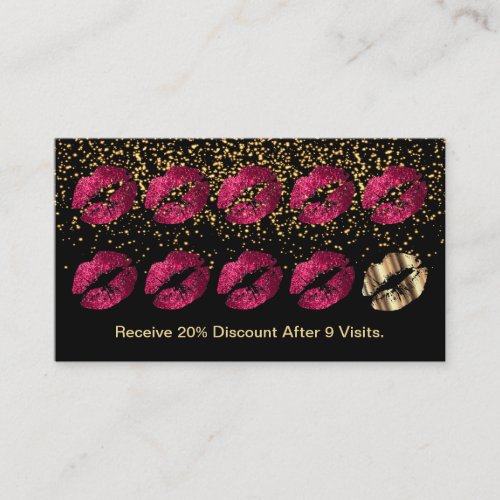 Loyalty Punch Card _ Hot Pink Glitter and Gold