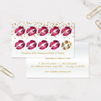 Loyalty Punch Card - Hot Pink Glitter and Gold 2