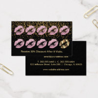Loyalty Punch Card - Pink Glitter Lips
