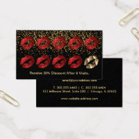 Loyalty Punch Card - Red Glitter and Gold