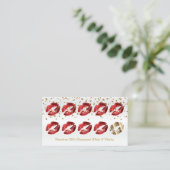 Loyalty Punch Card - Red Glitter and Gold 2 (Standing Front)