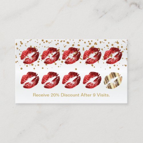 Loyalty Punch Card _ Red Glitter and Gold 2