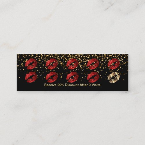 Loyalty Punch Card _ Red Glitter and Gold 3