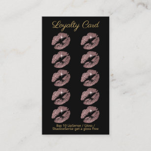 Loyalty Punch Card - Rose Glitter