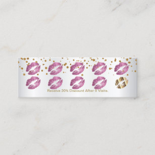 Loyalty Punch Card - So Pink Glitter and White 3