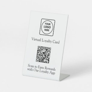 Loyalty QR Code   Custom Business Logo Reward App Pedestal Sign