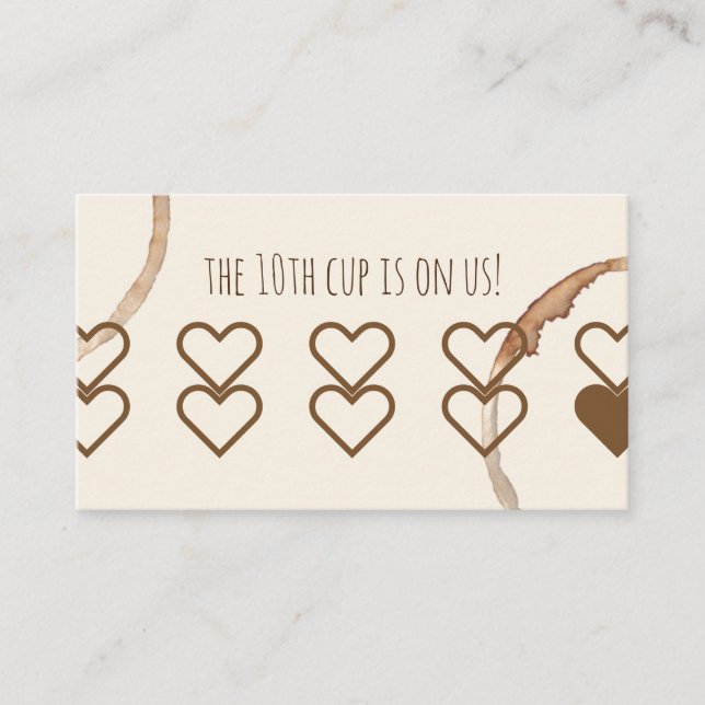 loyalty rewards card coffeeshop cafe (Front)