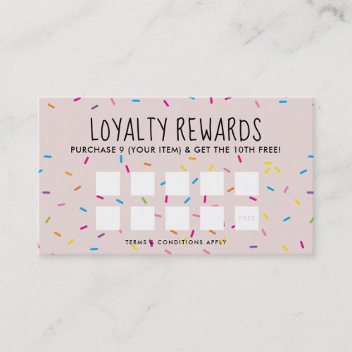 LOYALTY REWARDS cute fun bakery colorful sprinkles