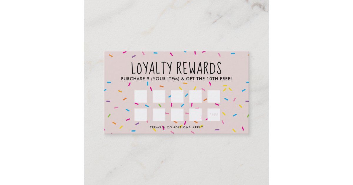 LOYALTY REWARDS cute fun bakery colorful sprinkles Zazzle
