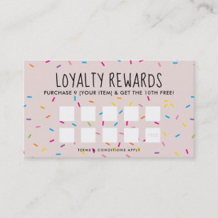 LOYALTY REWARDS cute fun bakery colorful sprinkles Card