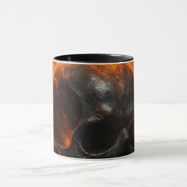 Loyalty Taste Better” – Flaming Skull Tribal Mug (Center)