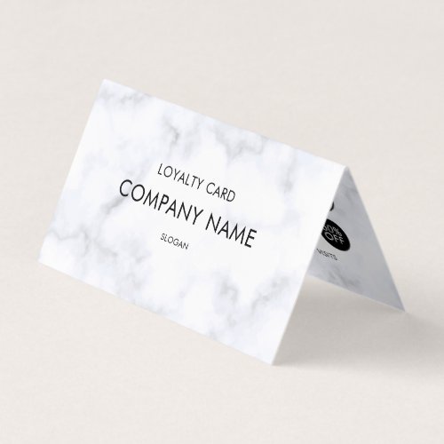Loyalty White Marble Pattern Business Card