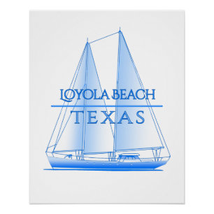 Loyola Beach Coastal Nautical Sailing Sailor Poster