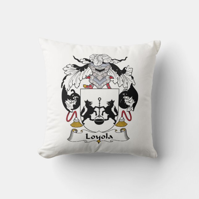 Loyola Family Crest Throw Pillow (Front)