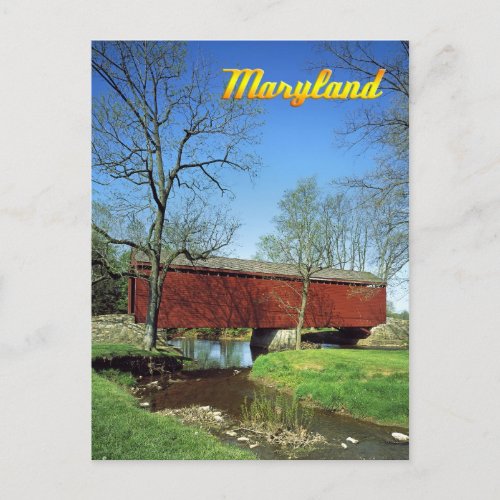 Loys Station Covered Bridge Maryland Postcard