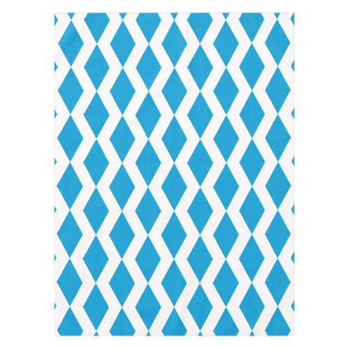 Lozenge Shape Blue Diamond Pattern Tablecloth