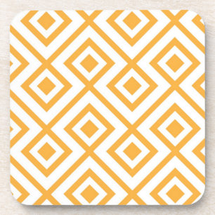 Lozenge shaped geometric pattern beverage coaster