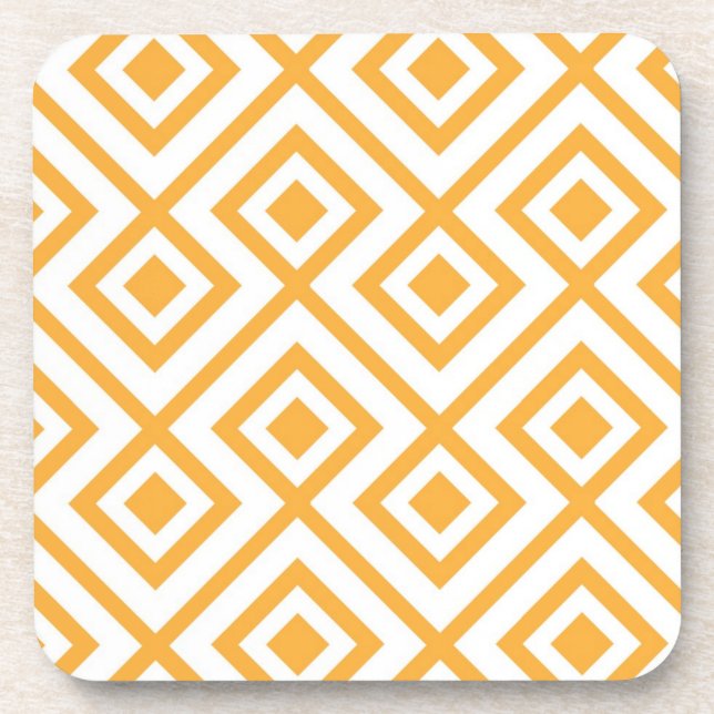 Lozenge shaped geometric pattern beverage coaster (Front)