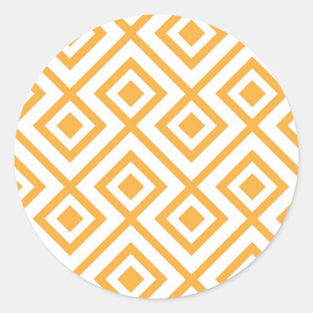 Lozenge shaped geometric pattern classic round sticker (Front)