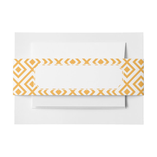 Lozenge shaped geometric pattern invitation belly band (Front Example)